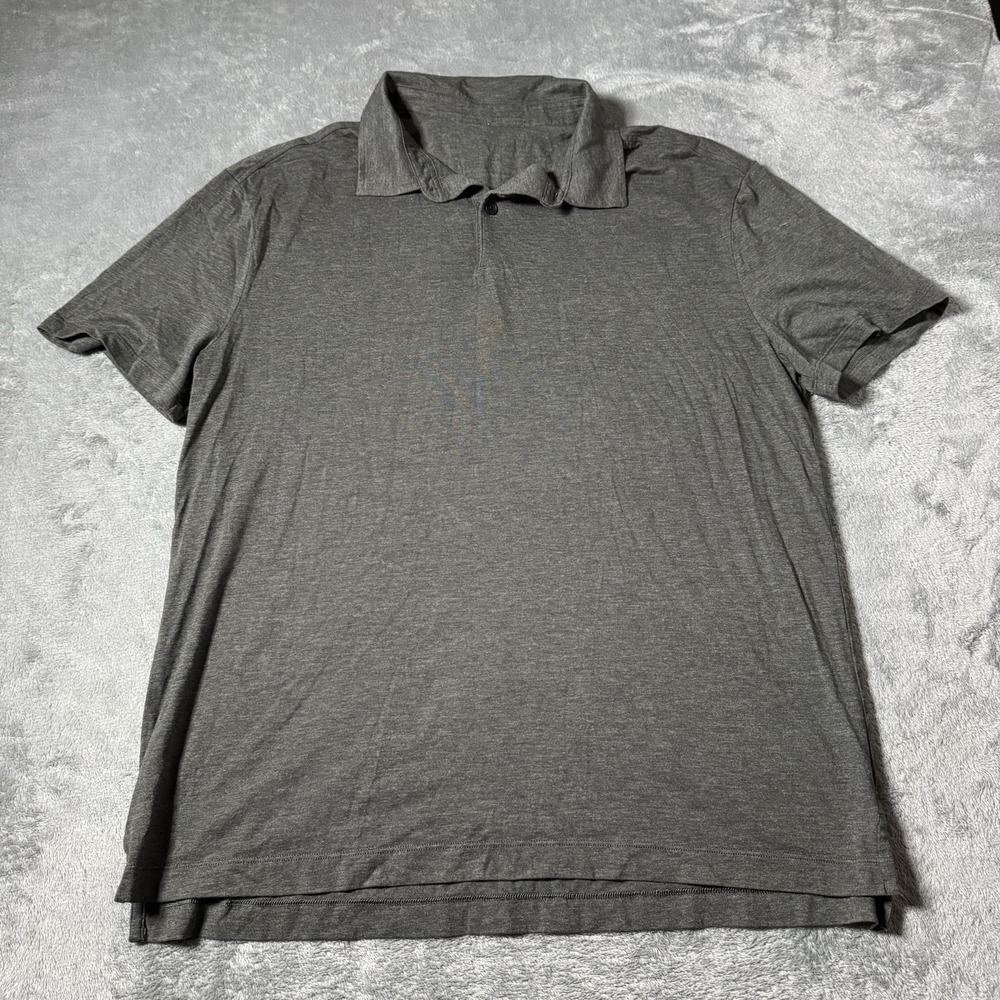 Lululemon Polo Shirt Mens Medium Green Short Sleeve Athletic Performance Golf
